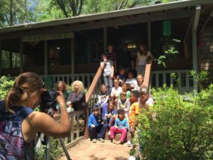 Grassroots Free School has 24 students this year, more or less in grades K-8. Here, students get ready for a yearbook photo.