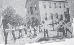 Boys at workshop outside the Orange Park School. Clay County archives.