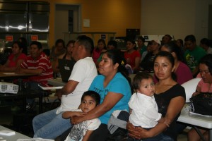 More than 150 moms and dads come to Parents Night, where they learn how to help their children - and themselves.