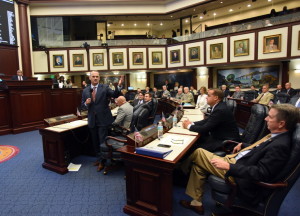State Rep. Richard Corcoran, R-Lutz, speaks on the House floor during a June special session. Photo via Florida House.