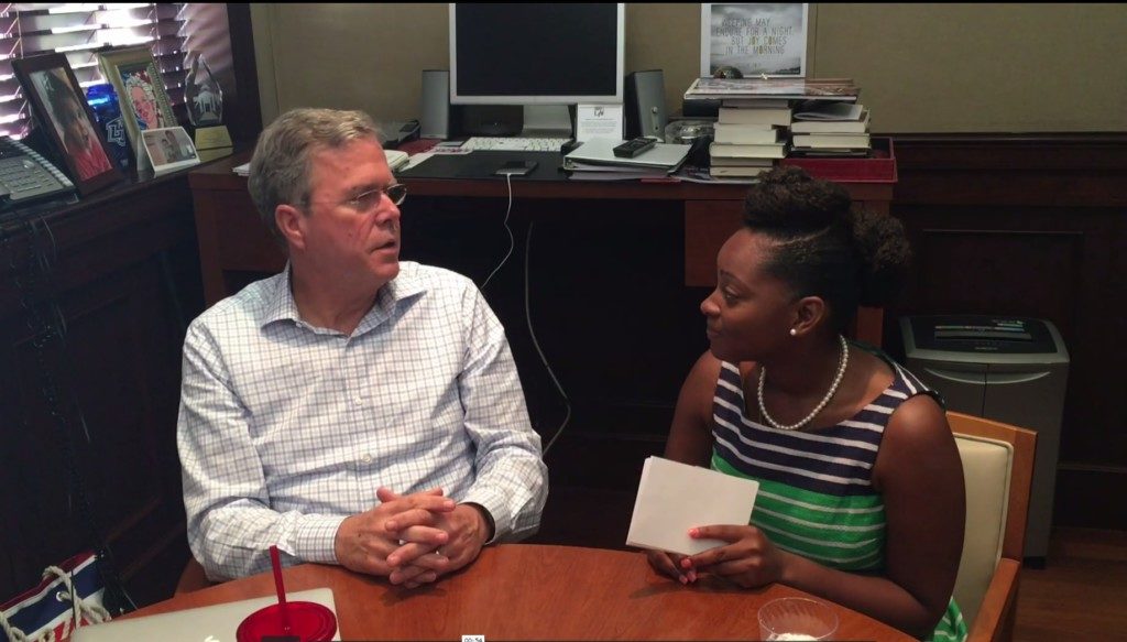 Jeb Bush and Denisha Merriweather screenshot